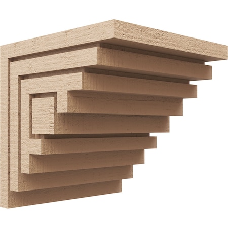 Ekena Millwork 12"W x 12"D x 12"H Wide Landon Rough Cedar Woodgrain TimberThane Corbel, Primed Tan CORUR12X12X12LANRCPR